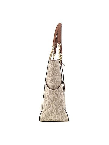 Michael Kors Signature White Canvas Tote Bag (view 2)