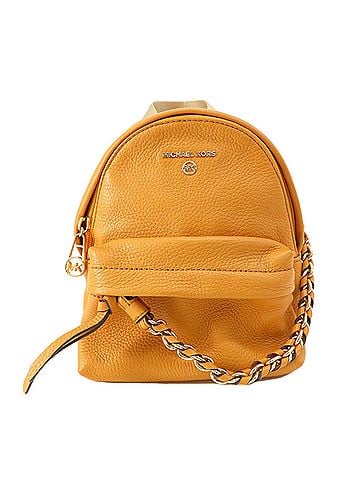 Michael Kors Orange Leather Backpack Bag (view 1)