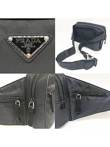 Prada Tessuto Navy Synthetic Clutch Bag (view 2)