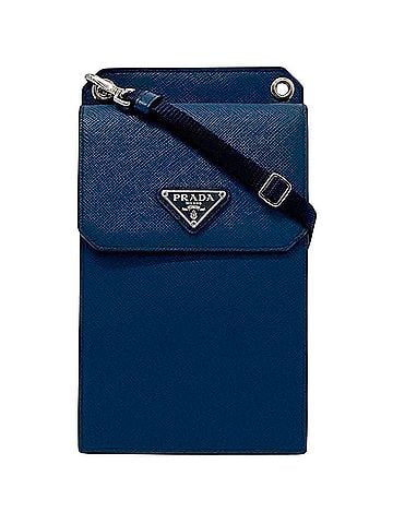 Prada Navy Leather Shopper Bag (view 1)