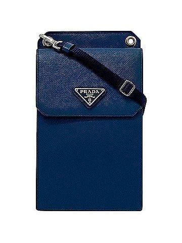 Prada Navy Leather Shopper Bag (view 2)