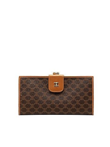 Céline Macadam Brown Canvas Wallet (view 1)