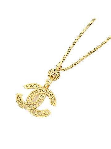 Chanel Coco Mark Gold Gold Plated Necklace Jewelry (view 1)