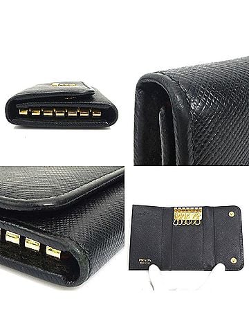 Prada Saffiano Black Leather Wallet (view 2)