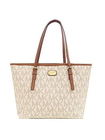 Michael Kors Jet Set Beige Canvas Tote Bag (view 1)