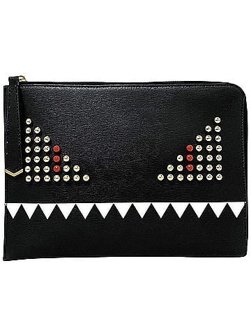 Fendi Studs Black Leather Clutch Bag (view 1)