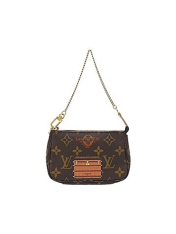 Louis Vuitton Mini Pochette Accessoires Brown Canvas Clutch Bag (view 1)