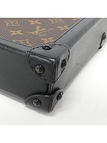 Louis Vuitton Trunk Brown Canvas Clutch Bag (view 2)
