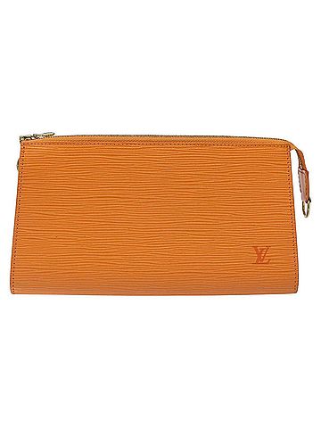 Louis Vuitton Pochette Accessoire Orange Leather Clutch Bag (view 1)