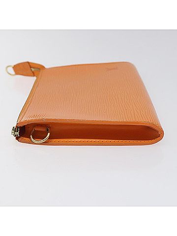 Louis Vuitton Pochette Accessoire Orange Leather Clutch Bag (view 2)