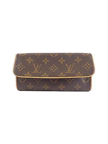Louis Vuitton Twin Brown Canvas Clutch Bag (view 1)