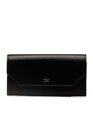 Balenciaga Continental Zip Around Black Leather Wallet (view 1)