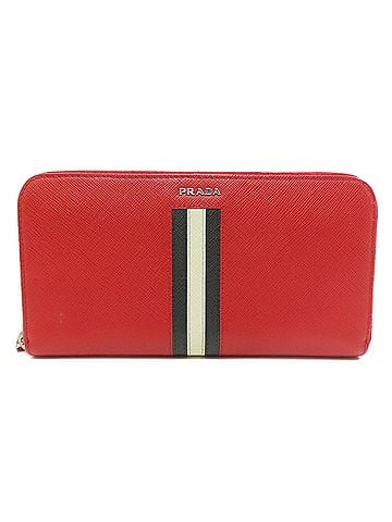 Prada Saffiano Red Leather Wallet (view 1)