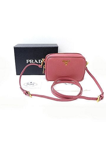 Prada Saffiano Pink Leather Shopper Bag (view 2)
