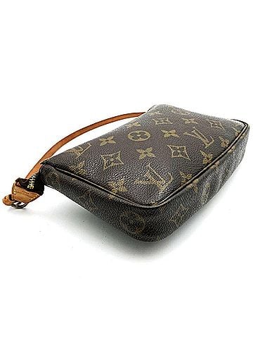 Louis Vuitton Pochette Accessoire Brown Canvas Clutch Bag (view 2)