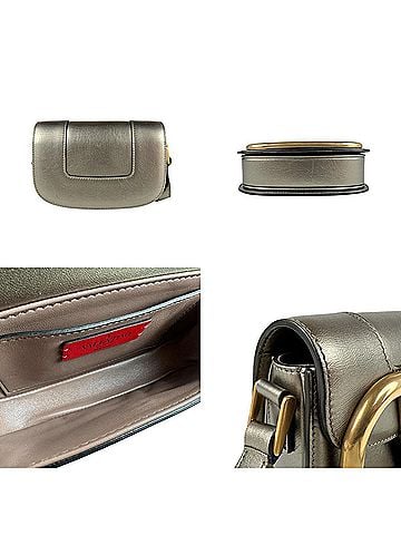 Valentino Garavani Grey Leather Shoulder Bag (view 2)
