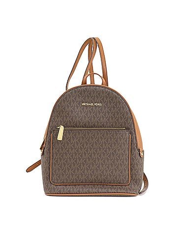 Michael Kors Adina Brown Canvas Backpack Bag (view 1)