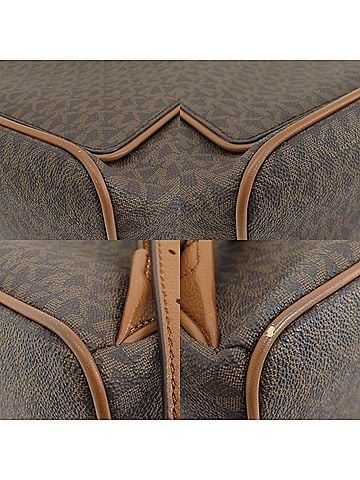 Michael Kors Adina Brown Canvas Backpack Bag (view 2)