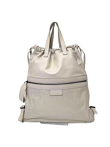 Bottega Veneta Ecru Leather Backpack Bag (view 1)