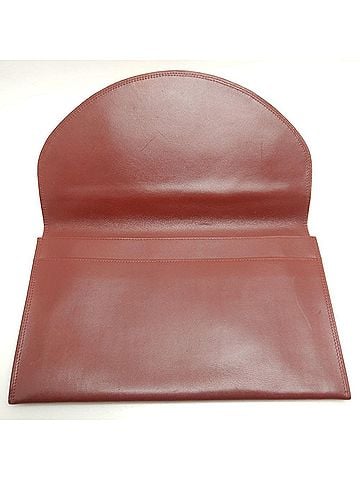 Cartier Burgundy Leather Clutch Bag (view 2)