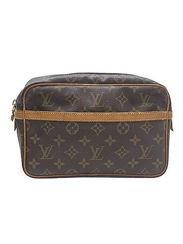 Louis Vuitton Compiegne 23 Brown Canvas Clutch Bag (view 1)