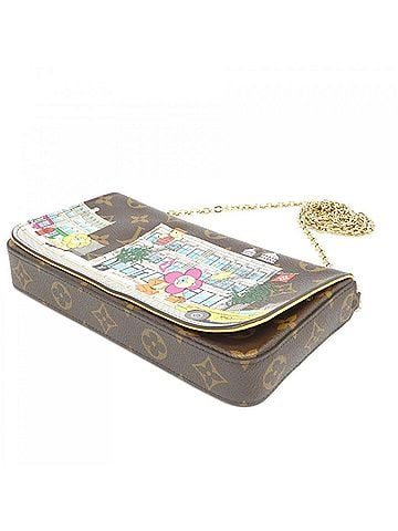 Louis Vuitton Felicie Brown Canvas Clutch Bag (view 2)