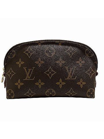 Louis Vuitton Cosmetic Pouch Brown Canvas Clutch Bag (view 1)