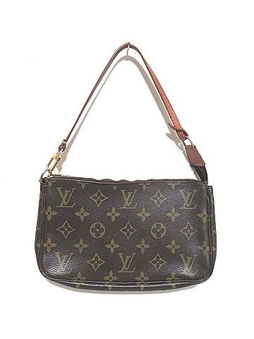 Louis Vuitton Pochette Accessoire Brown Canvas Clutch Bag (view 1)