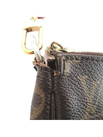 Louis Vuitton Pochette Accessoire Brown Canvas Clutch Bag (view 2)