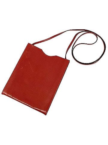 Hermès Onimetou Burgundy Leather Clutch Bag (view 1)