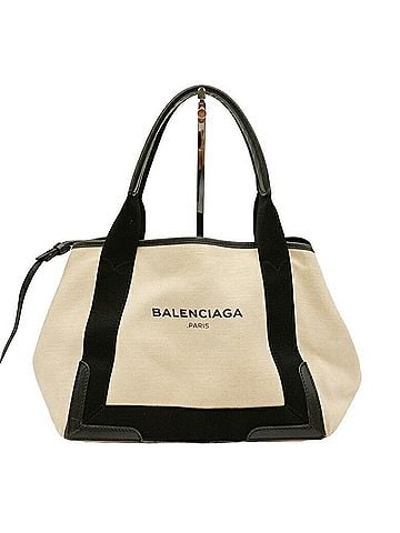 Balenciaga Cabas White Canvas Tote Bag (view 1)