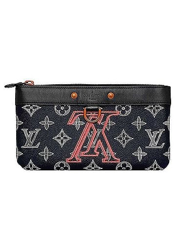 Louis Vuitton Apollo Pochette Navy Canvas Clutch Bag (view 1)
