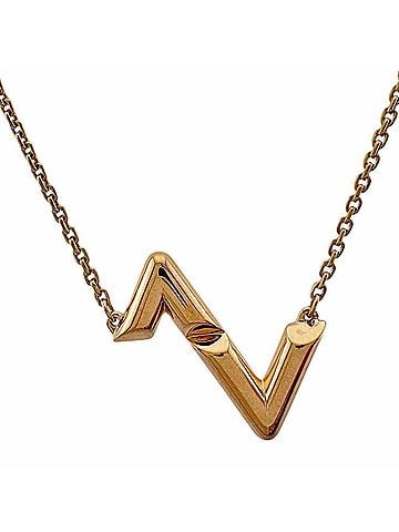 Louis Vuitton Upside Down Lv Volt Gold Rose Gold Necklace Jewelry (view 2)