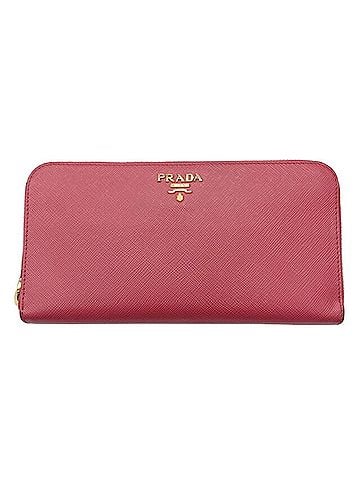 Prada Round Zipper Pink Leather Wallet (view 1)