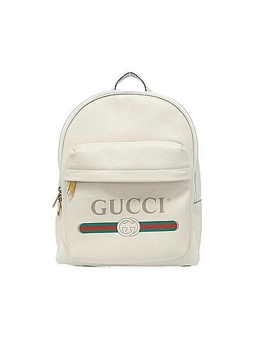 Gucci Print White Leather Backpack Bag (view 1)