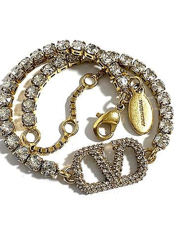 Valentino Garavani V Logo Gold Metal Bracelet Jewelry (view 1)