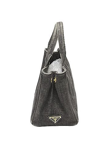 Prada Canapa Black Denim - Jeans Tote Bag (view 2)