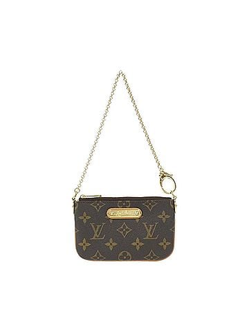 Louis Vuitton Milla Brown Canvas Clutch Bag (view 1)