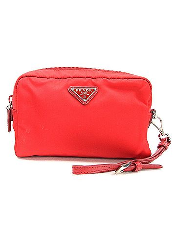 Prada Tessuto Red Synthetic Clutch Bag (view 1)