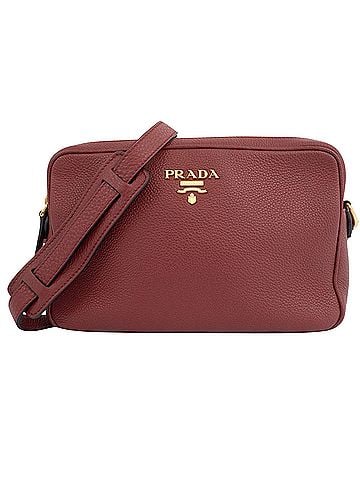 Prada Burgundy Leather Shopper Bag (view 1)