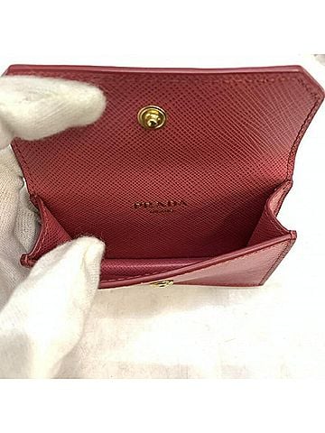 Prada Card Holder Pink Leather Wallet (view 2)