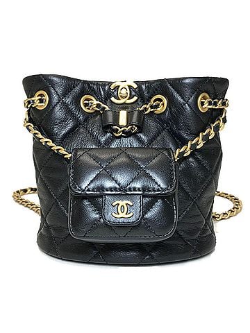 Chanel Duma Black Leather Backpack Bag (view 1)