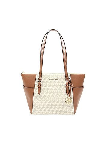 Michael Kors Charlotte Brown Canvas Tote Bag (view 1)