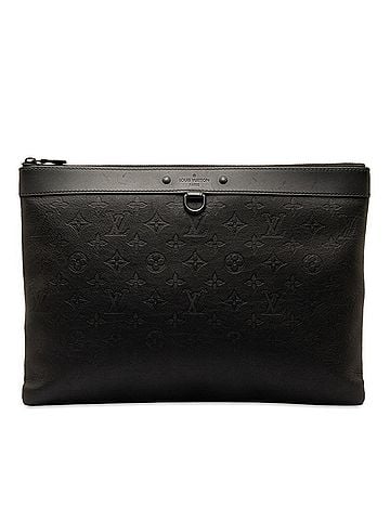 Louis Vuitton Shadow Pochette Black Leather Clutch Bag (view 1)