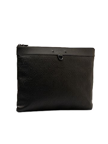 Louis Vuitton Shadow Pochette Black Leather Clutch Bag (view 2)