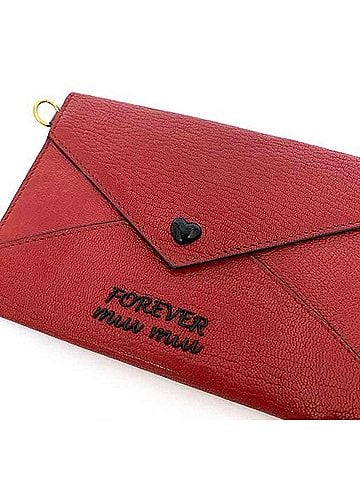 Miu Miu Madras Red Leather Wallet (view 2)