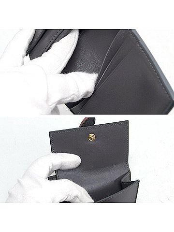 Céline Compact Grey Leather Wallet (view 2)