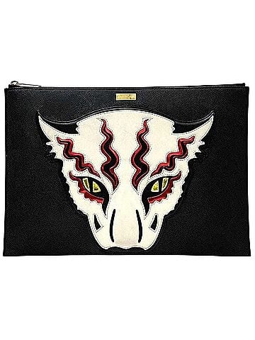 Stella McCartney Black Leather Clutch Bag (view 1)