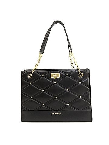 Michael Kors -- Black Leather Tote Bag (view 1)