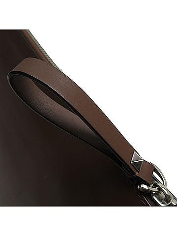 Valentino Garavani Vltn Brown Leather Clutch Bag (view 2)